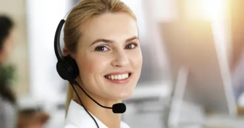 Contact Vitalwave - lady wearing headset