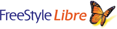 FreeStyle Libre logo with orange butterfly